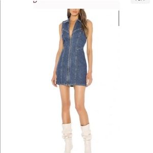 GRLFRND Colette Denim Sleeveless Mini Dress XS NWT $99